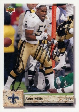 1992 Upper Deck Sam Mills #219 Football Card