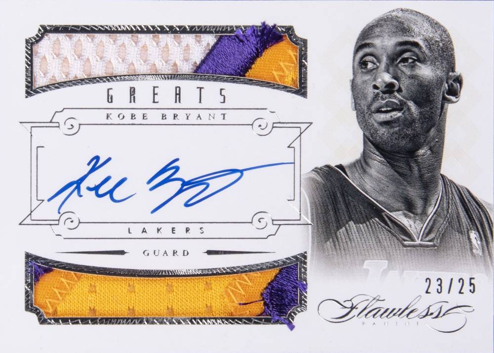 2012 Panini Flawless Greats Dual Patches Autographs Kobe Bryant #1 Basketball Card