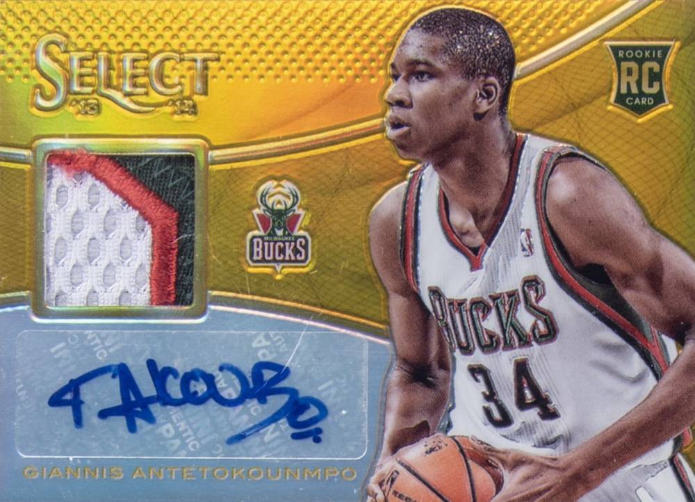 2013 Panini Select Rookie Jersey Autograph Giannis Antetokounmpo #1 Basketball Card