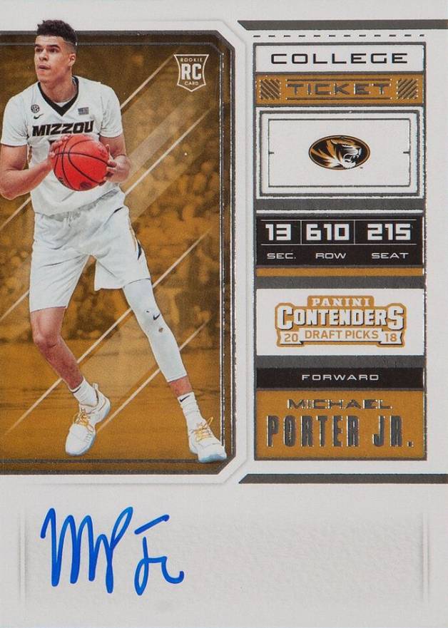 2018 Panini Contenders Draft Picks Michael Porter Jr. #55 Basketball Card