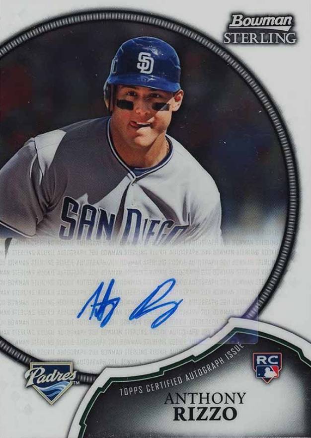 2011 Bowman Sterling Rookie Autographs Anthony Rizzo #4 Baseball Card