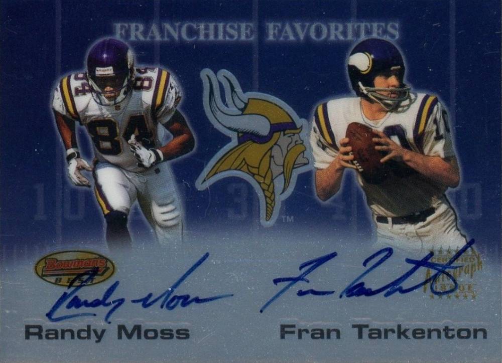 1999 Bowman's Best Franchise Favorites Autographs Moss/Tarkenton #FA6 Football Card