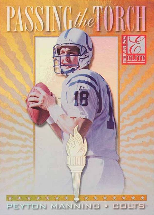 1999 Donruss Elite Passing the Torch Peyton Manning #3 Football Card