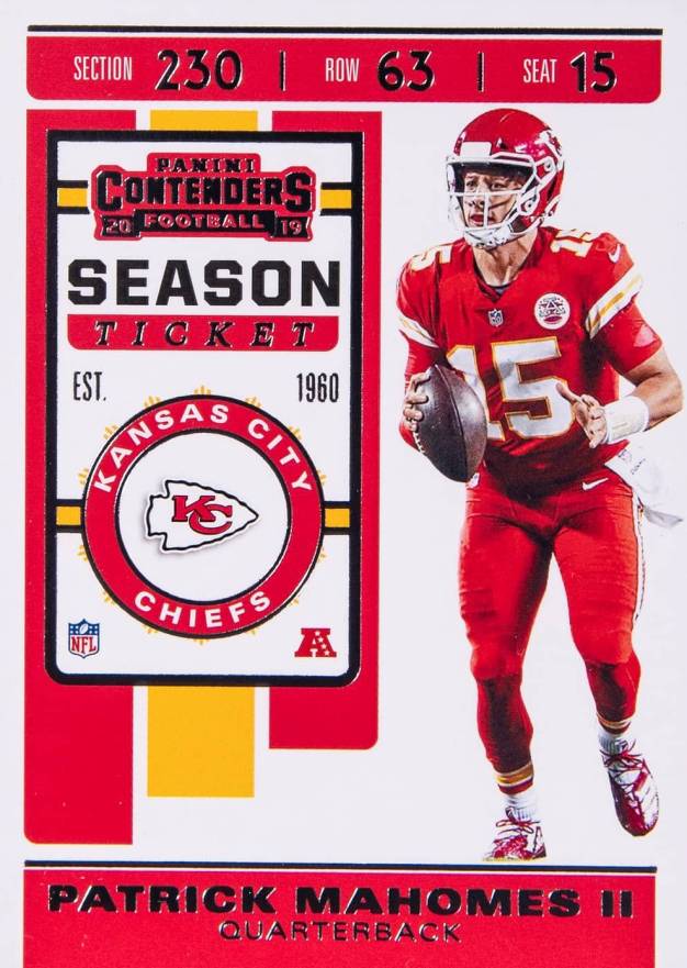 2019 Panini Contenders Patrick Mahomes II #39 Football Card