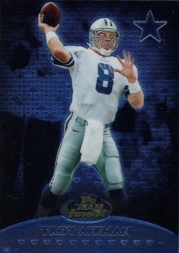 1999 Finest Team Finest Blue Troy Aikman #T10 Football Card