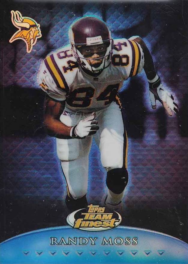 1999 Finest Team Finest Blue Randy Moss #T8 Football Card