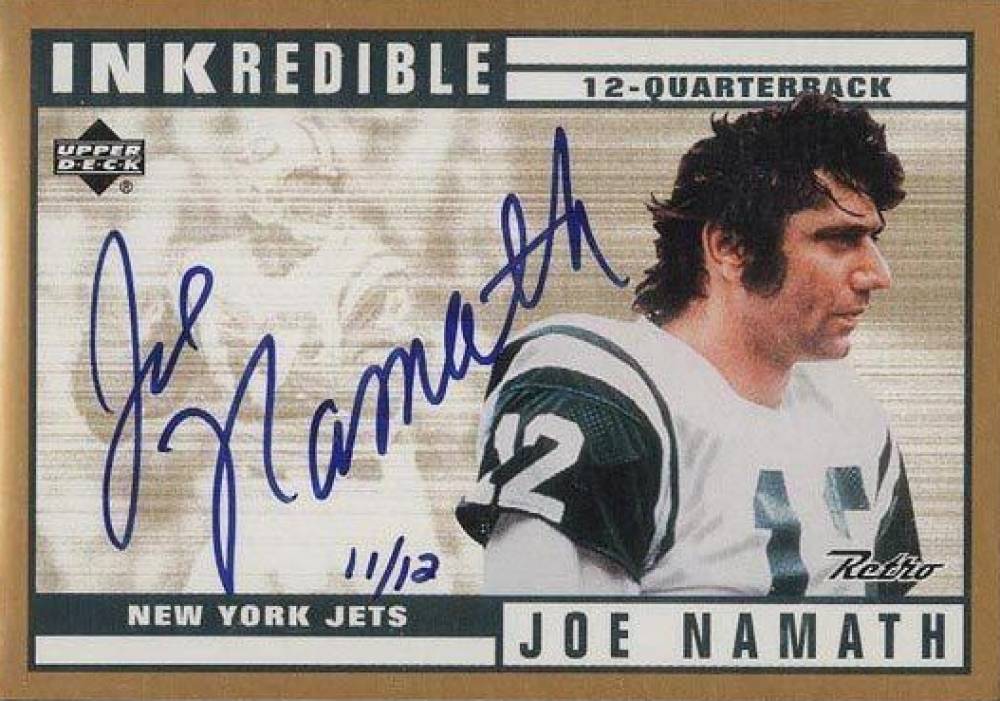 1999 Upper Deck Retro Inkredbile Joe Namath #JN Football Card