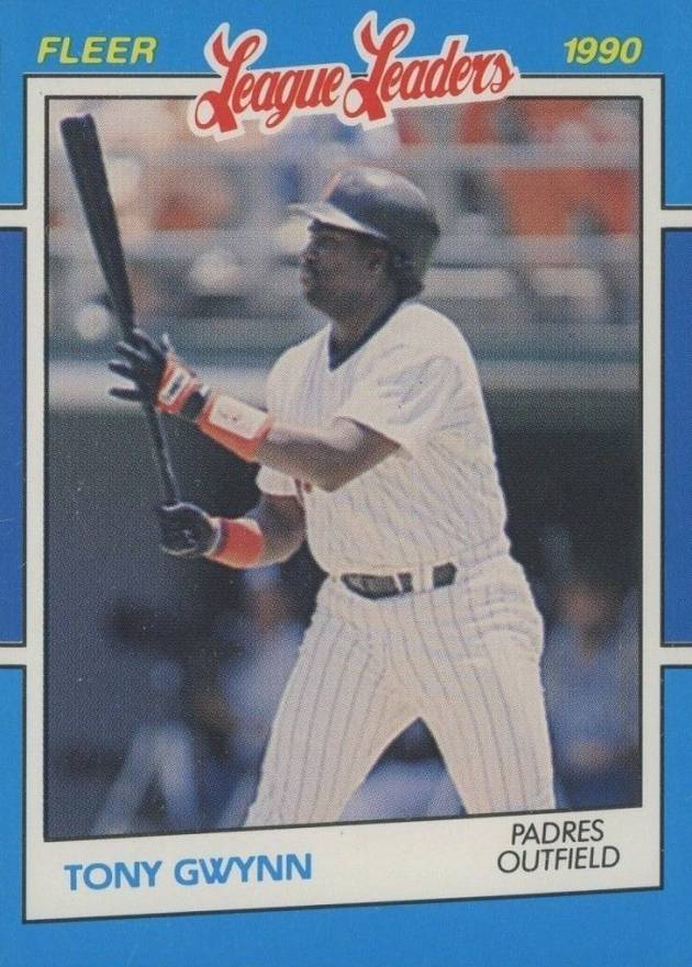 1990 Fleer League Leaders Tony Gwynn #17 Baseball Card