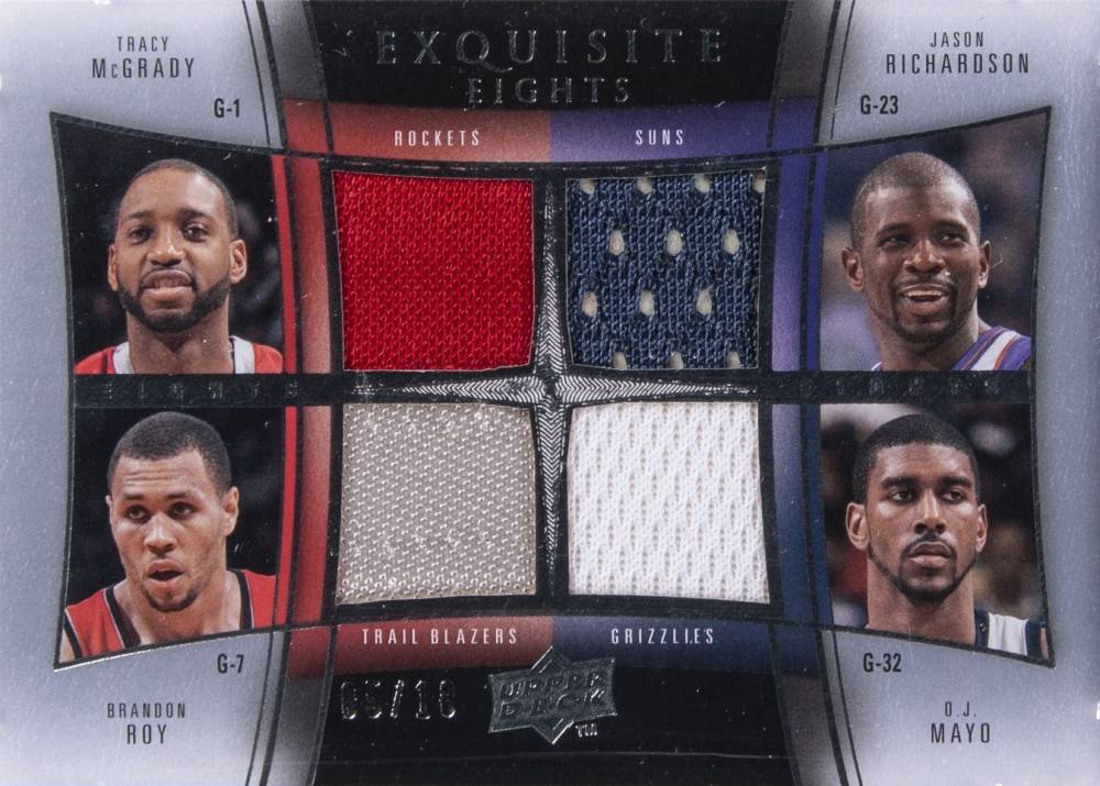 2009 Upper Deck Exquisite Collection Exquisite Eights Brandon Roy/Eric Gordon/Jason Richardson/Kevin Martin/Kobe Bryant/Monta Ellis/O.J. Mayo/Tracy McGrady # Basketball Card