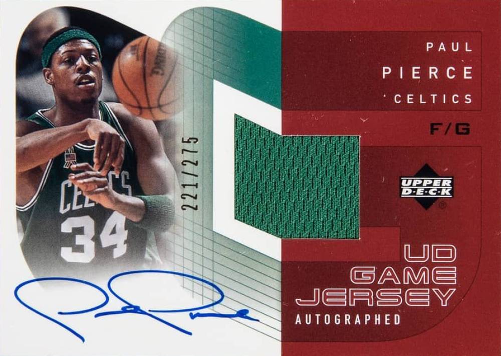 2002 Upper Deck Game Jersey Autograph Paul Pierce #AU-PP Basketball Card