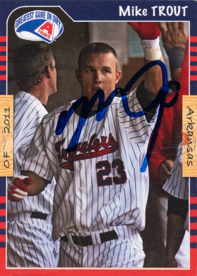 2011 Grandstand Arkansas Travelers Mike Trout # Baseball Card