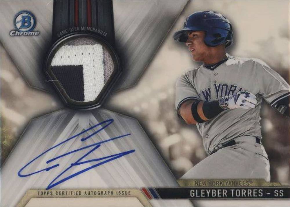 2017 Bowman Chrome Autograph Relics Gleyber Torres #CARGT Baseball Card