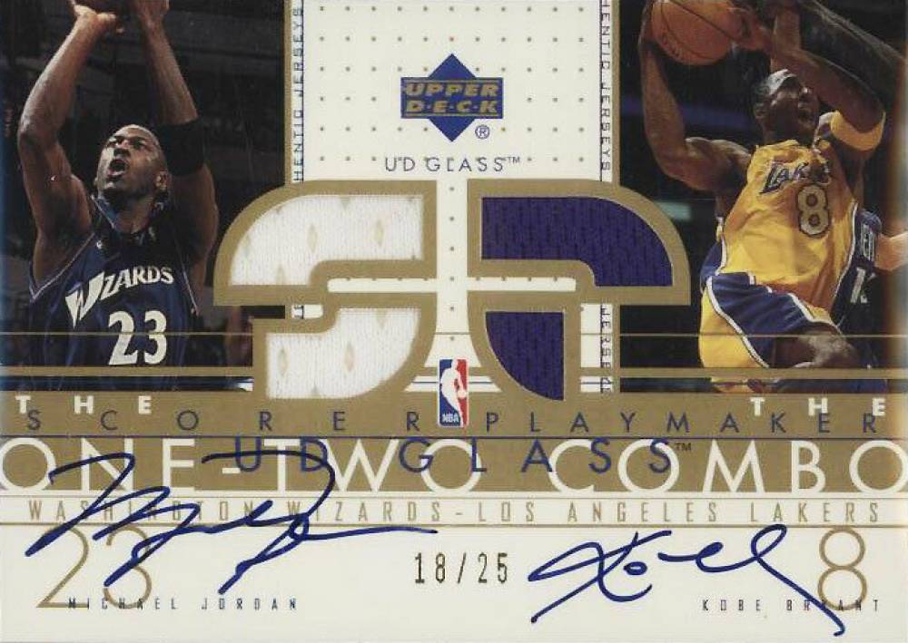 2002 Upper Deck Glass One Two Combo Jersey Jordan/Bryant #MJKB Basketball Card