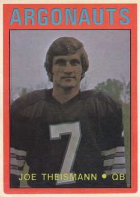 1972 O-Pee-Chee CFL Joe Theismann #27 Football Card