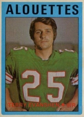 1972 O-Pee-Chee CFL Terry Evanshen #19 Football Card