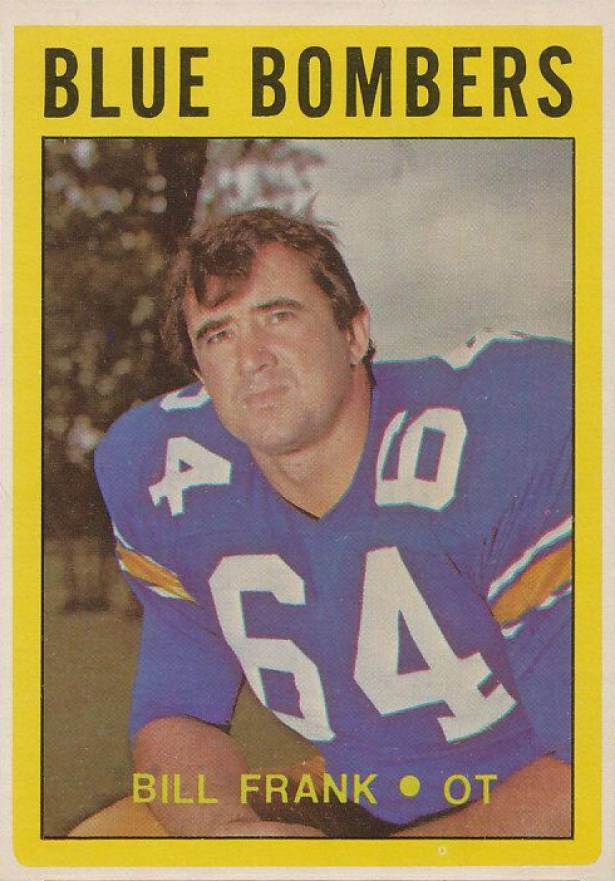 1972 O-Pee-Chee CFL Bill Frank #113 Football Card