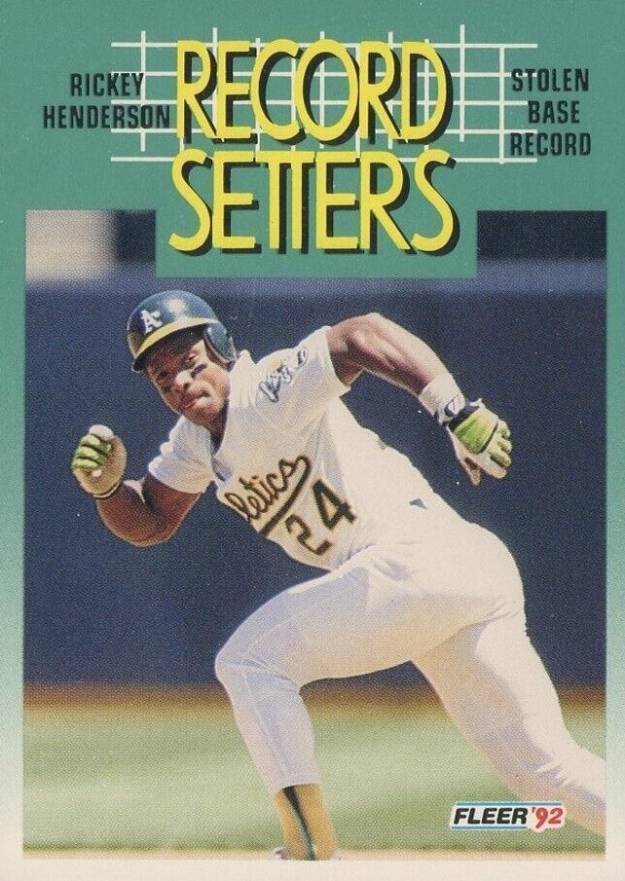 1992 Fleer Rickey Henderson Record Setters #681 Baseball Card