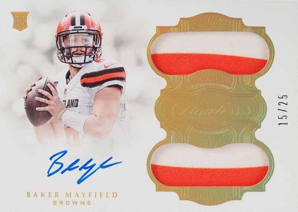 2018 Panini Flawless Rookie Dual Patch Autographs Baker Mayfield #BM Football Card