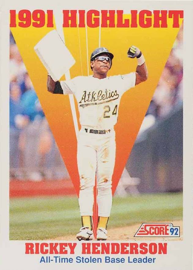 1992 Score Rickey Henderson #430 Baseball Card