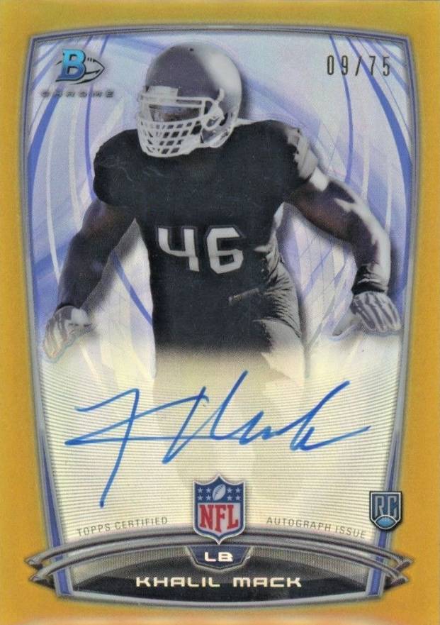 2014 Bowman Chrome Rookie Autograph Khalil Mack #23 Football Card