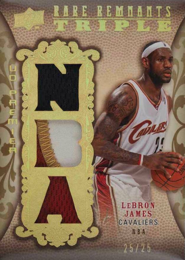 2008 Upper Deck Premier Rare Remnants Triple Patch LeBron James #RR3LJ Basketball Card