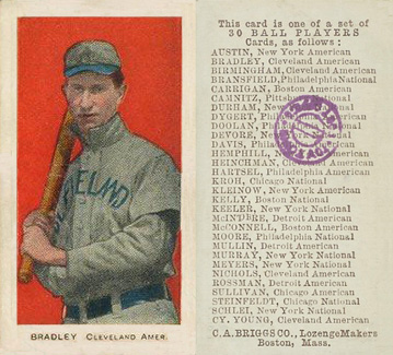 1909 C. A. Briggs Color Bradley, Cleveland Amer. # Baseball Card