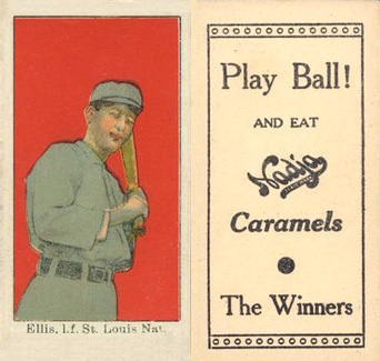 1909 Nadja Caramel Ellis, l.f. St. Louis Nat. # Baseball Card