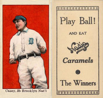 1909 Nadja Caramel Casey, 3b Brooklyn, Nat'l # Baseball Card