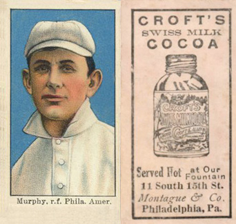 1909 Croft's Cocoa Murphy, r.f. Phila. Amer. # Baseball Card