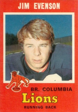 1971 O-Pee-Chee CFL Jim Evenson #41 Football Card