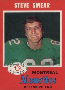 1971 O-Pee-Chee CFL Steve Smear #116 Football Card