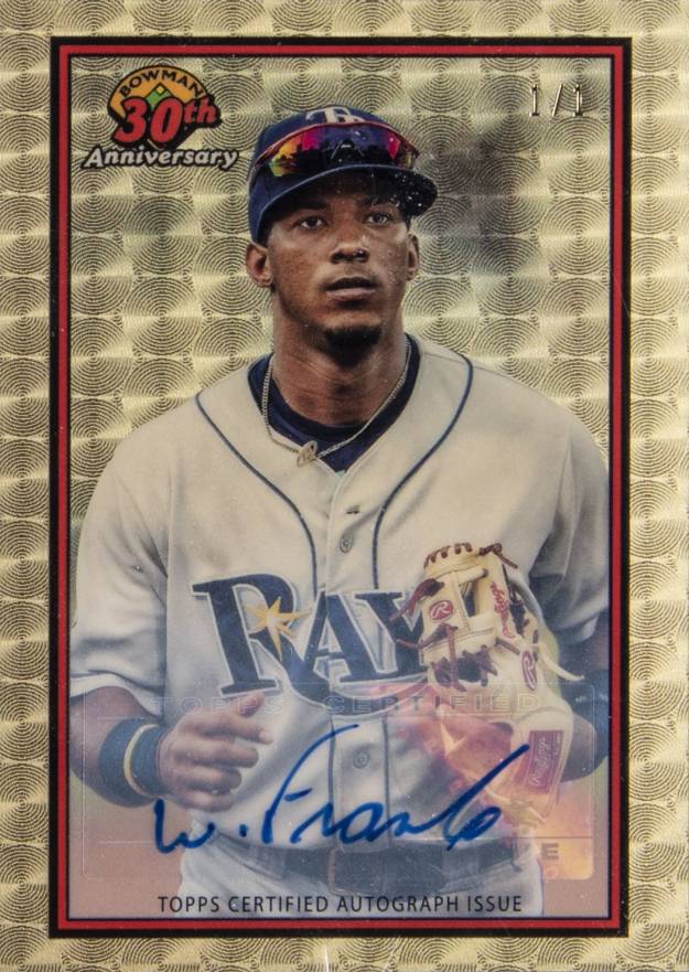 2019 Bowman 30th Anniversary Autograph Chrome Wander Franco #WF Baseball Card