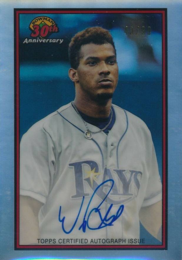 2019 Bowman 30th Anniversary Autograph Chrome Wander Franco #WF Baseball Card