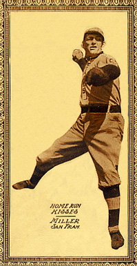 1912 Home Run Kisses Miller, San Fran. # Baseball Card