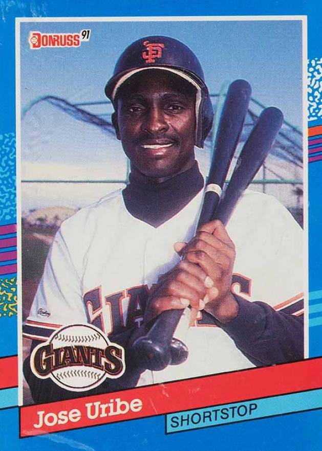 1991 Donruss Jose Uribe #375 Baseball Card