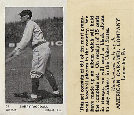 1927 American Caramel--Series of 60 Larry Woodall #53 Baseball Card