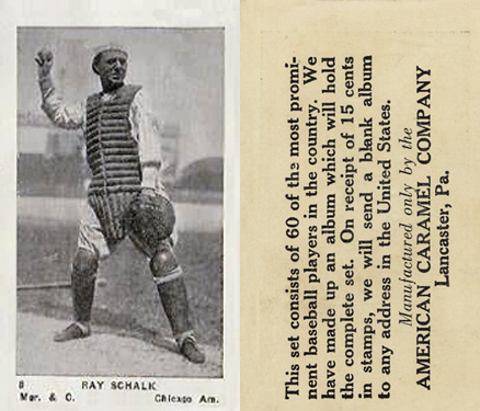 1927 American Caramel--Series of 60 Ray Schalk #8 Baseball Card