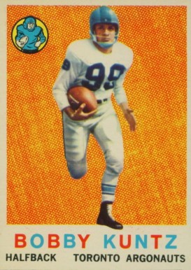 1959 Topps CFL Bobby Kuntz #64 Football Card