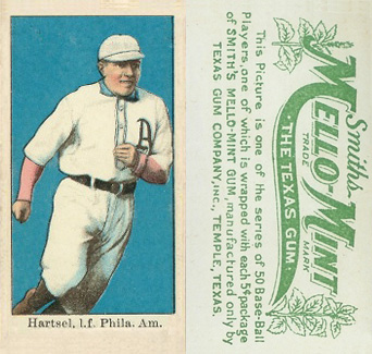 1910 Mello-Mint Hartsel, l.f. Phila. Am. # Baseball Card