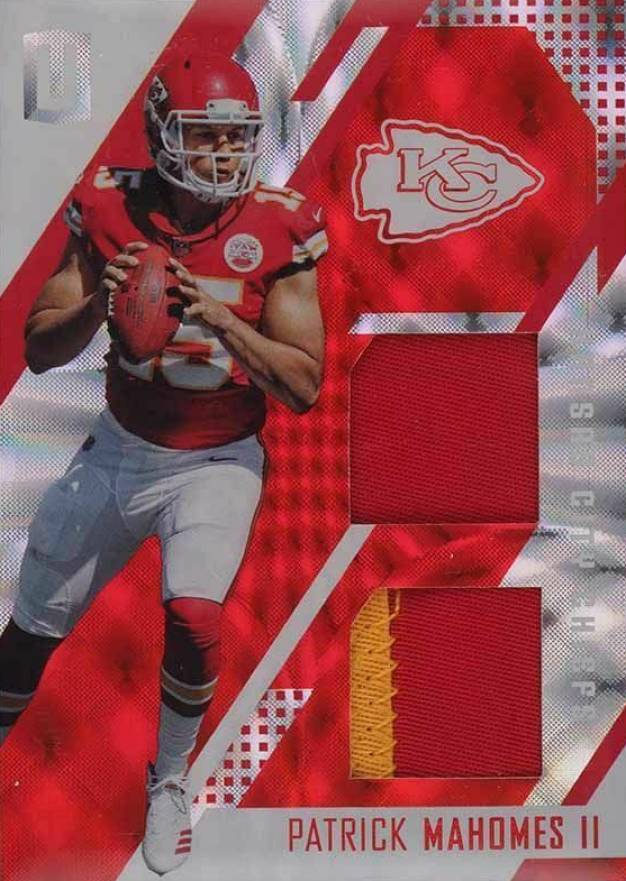 2017 Panini Unparalleled Rookie Stitches Dual Patrick Mahomes II #STPM Football Card