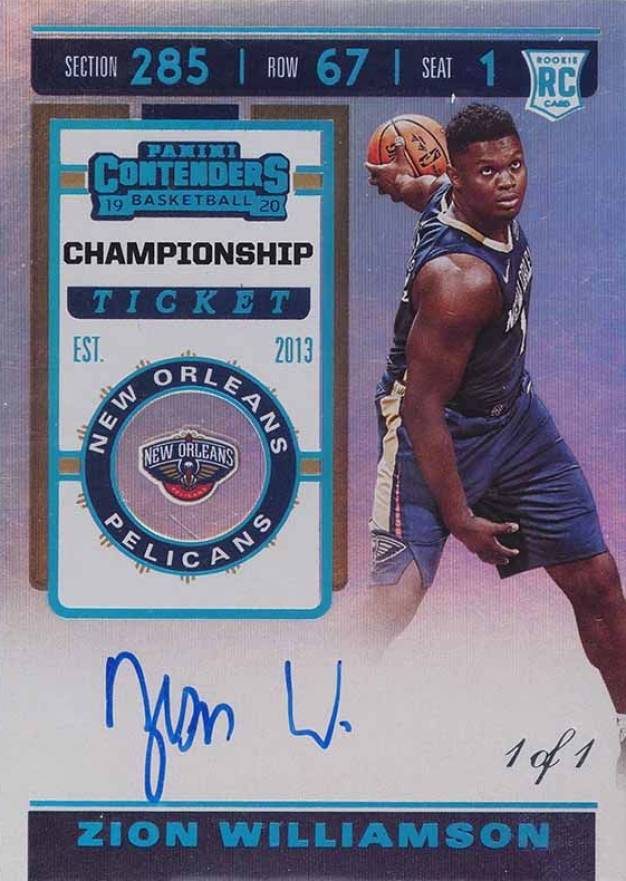 2019 Panini Contenders Zion Williamson #108 Basketball Card
