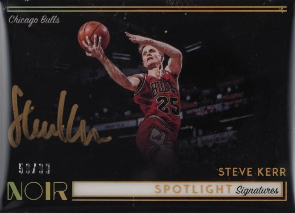 2018 Panini Noir Spotlight Signatures Steve Kerr #SK Basketball Card