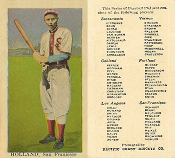 1911 Pacific Coast Biscuit Holland # Baseball Card