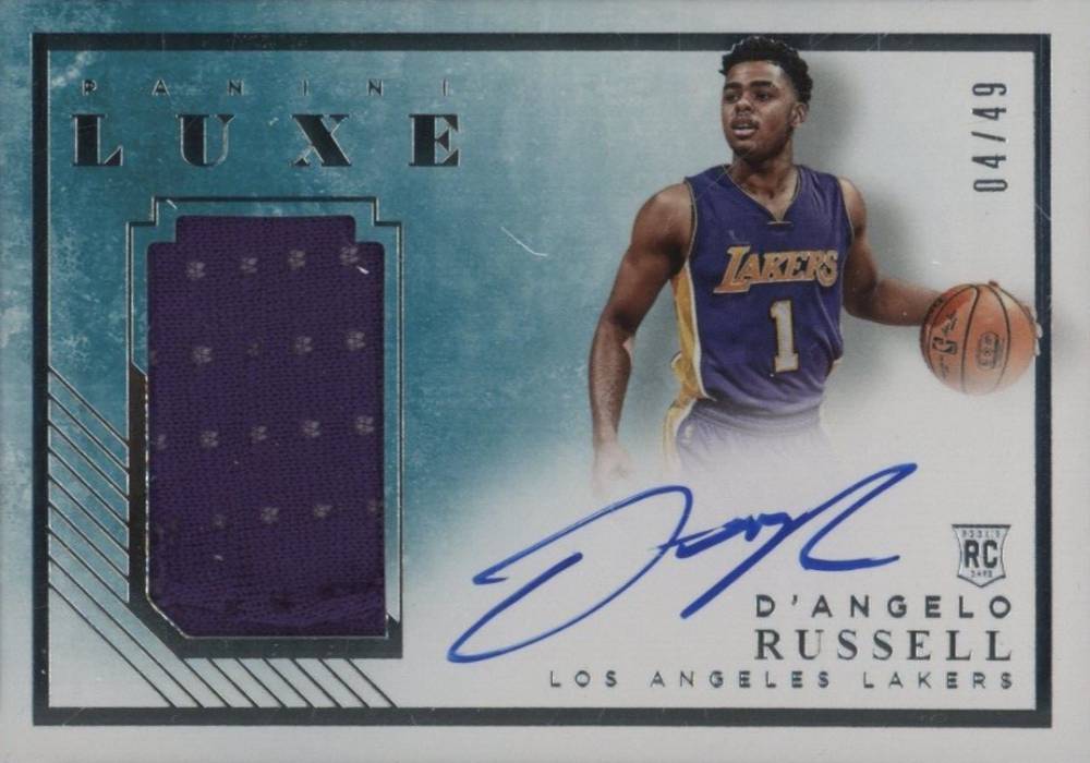 2015 Panini Luxe Rookie Memorabilia Autographs D'Angelo Russell #RMDRS Basketball Card