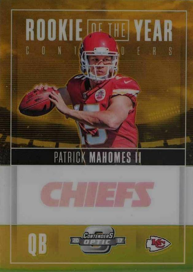 2017 Panini Contenders Optic Rookie of the Year Contenders Patrick Mahomes II #ROY3 Football Card