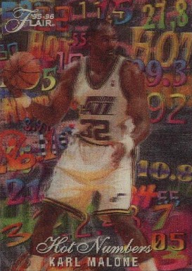 1995 Flair Hot Numbers Karl Malone #7 Basketball Card