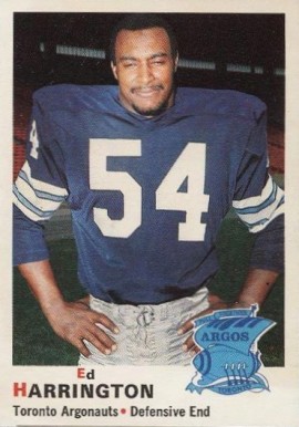 1970 O-Pee-Chee CFL Ed Harrington #1 Football Card