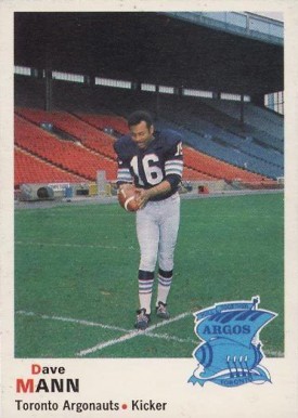 1970 O-Pee-Chee CFL Dave Mann #12 Football Card