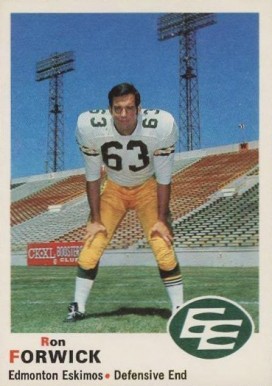 1970 O-Pee-Chee CFL Ron Forwick #54 Football Card