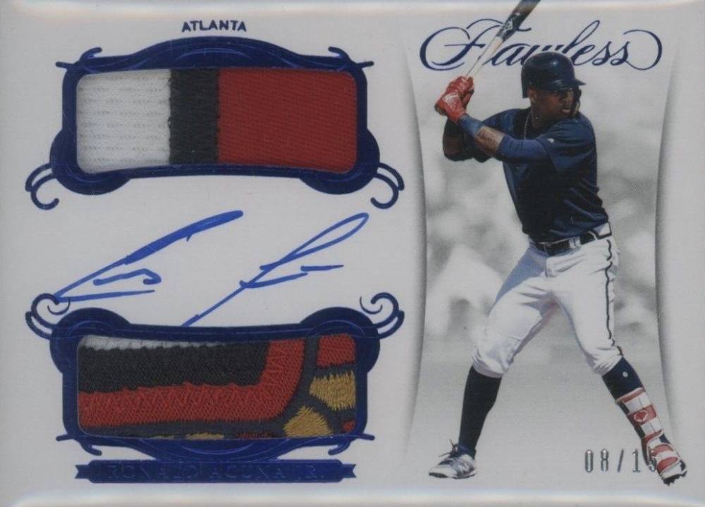 2018 Panini Flawless Rookie Dual Patch Autographs Ronald Acuna Jr. #RAJ Baseball Card